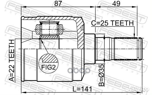 ШРУС внутренний hyundai accent II 1211-accmt 12