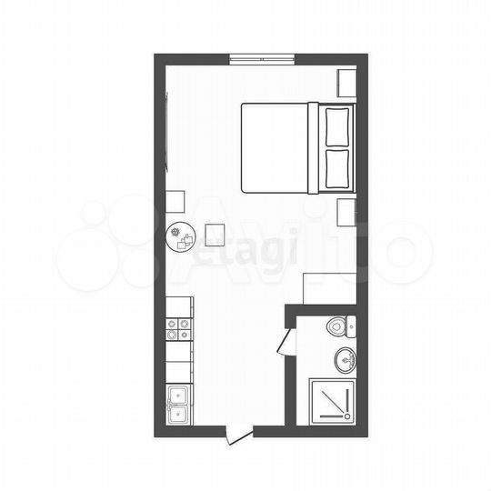 Квартира-студия, 15 м², 1/3 эт.