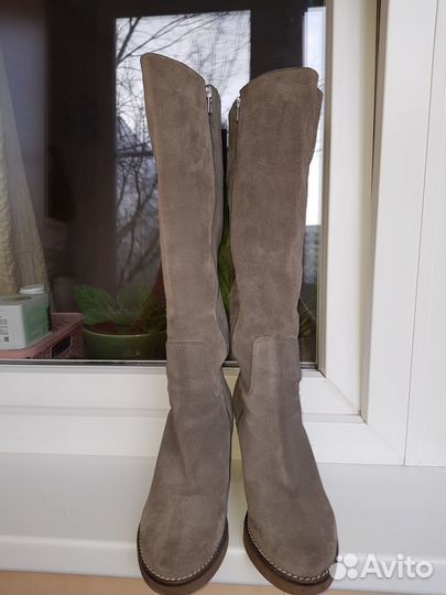 Сапоги осенние из натуральной замши, разм.39
