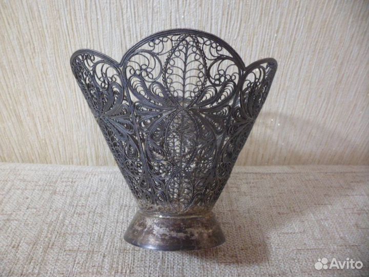 Конфетница скань, серебрение