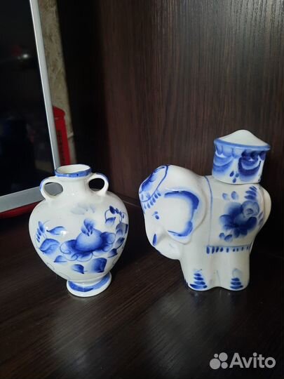 Гжель посуда фигурки