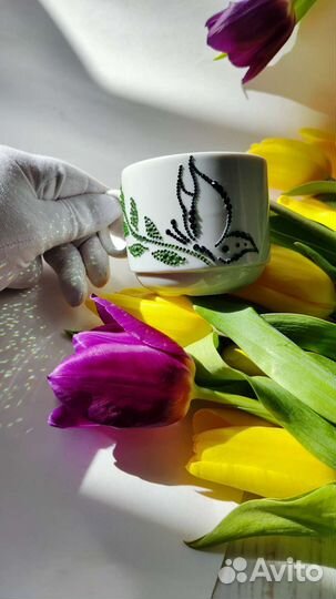 Подарок Кружки с именами из страз,кружка с декором