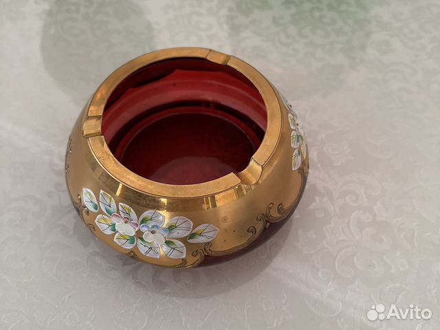 Пепельница богемия bohemia чешская лепка красная