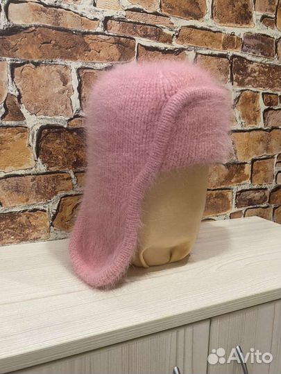 Шапка ушанка женская вязаная