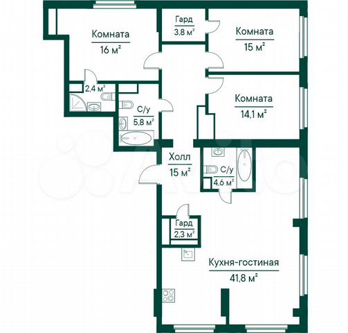 3-к. квартира, 118,3 м², 24/29 эт. на продажу в Самаре | Купить ...