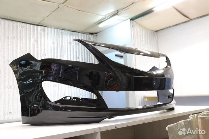 Бампер передний Хендай Солярис 2014-17 MZH черный