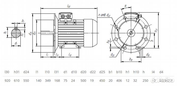 Электродвигатель 5аи 250 М4 (90кВт / 1500об)