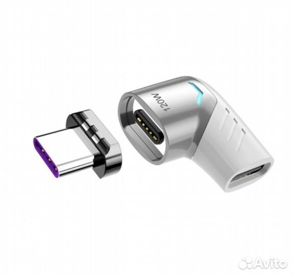 Магнитный переходник Macbook Type-C угловой 120W С