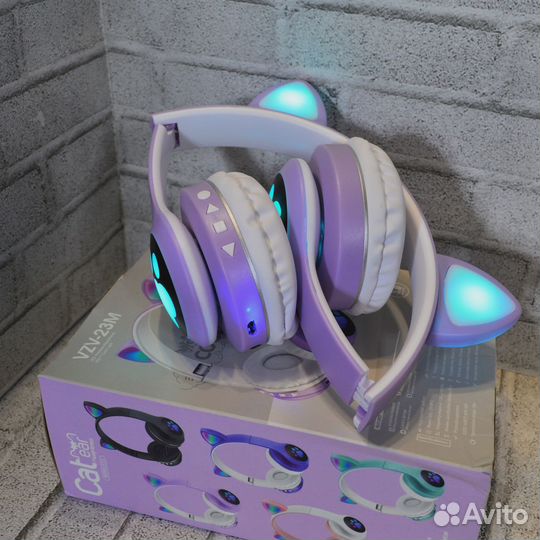 Наушники беспроводные детские с ушками светящиеся