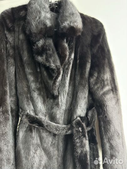 Норковая натуральная шуба черная