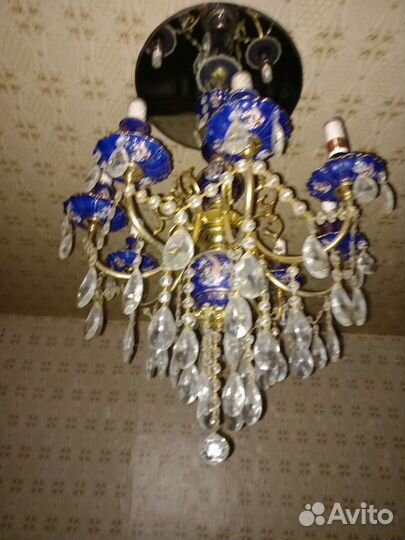 Люстра СССР кобальт
