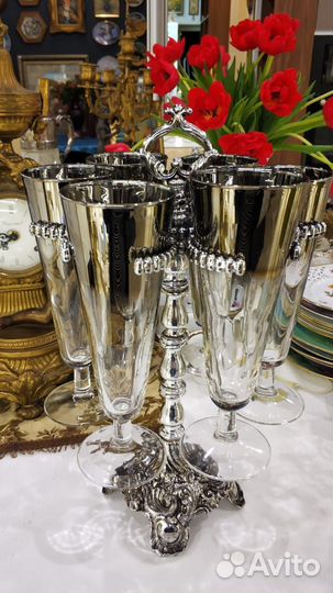 Подставка с бокалами. Серебрение