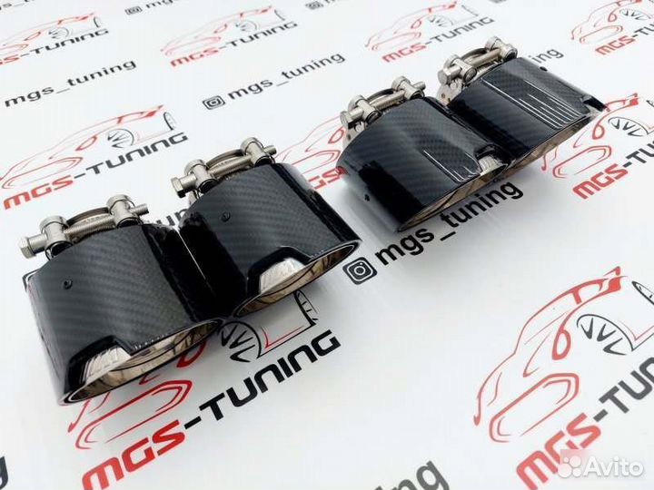 Насадки на выхлоп 102мм BMW M Pro карбон 2x2