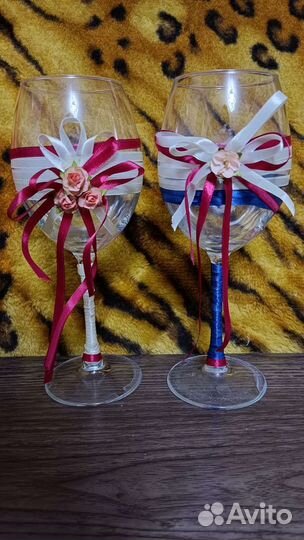 Свадебные бокалы ручной работы
