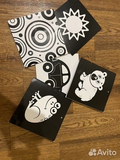 Черно белые карточки для новорожденных