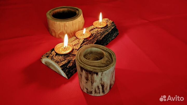 Деревянные формы для свечей/подсвечник из дерева