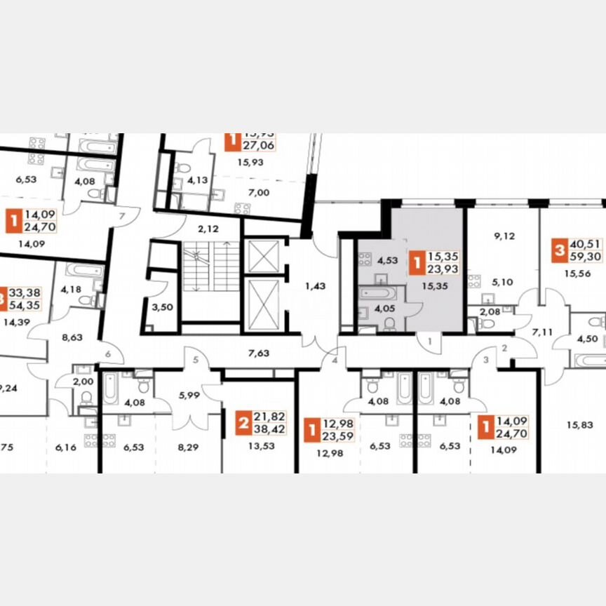 Апартаменты-студия, 23,9 м², 3/15 эт.