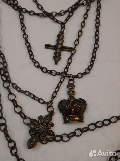 Колье винтаж кресты корона стиль Dolce gabbana