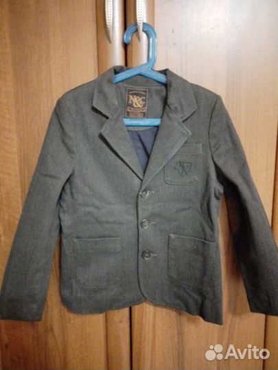Пиджак для мальчика серый, размер 128