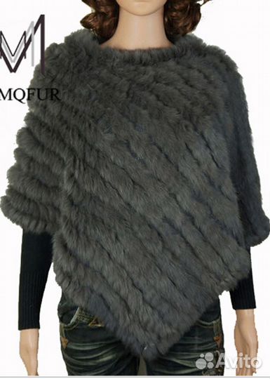 Пончо(вязанный серый кролик)