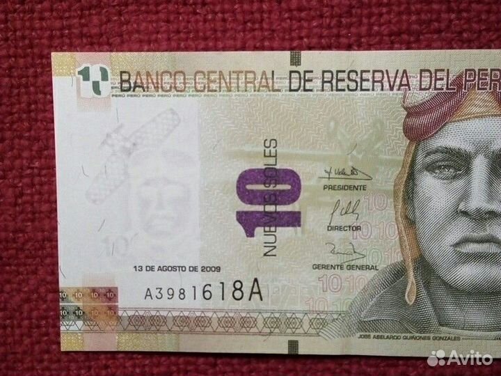 Банкнота 10 nuevos soles 2009 г(пресс) Перу