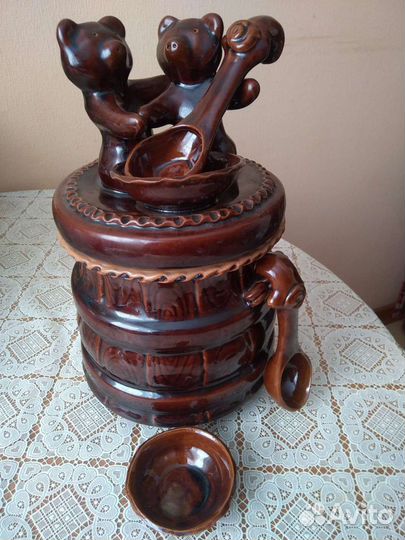 Бочонок керамический медвежата