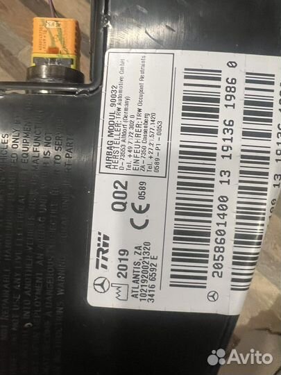 Подушка безопасности SRS Mercedes C Class W205