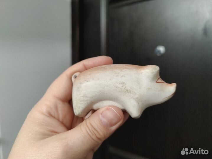 Статуэтка поросёнок свинка фарфор СССР бисквит