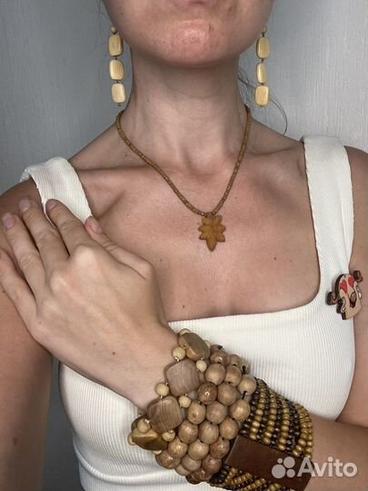 Набор деревянных украшений 7 шт