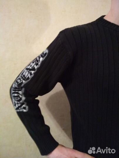 Пуловер черный, 100 хлопок