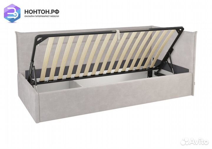 Кровать Альба 0.9 м светло-серая