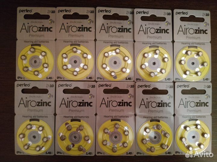 Батарейки для слуховых аппаратов 10