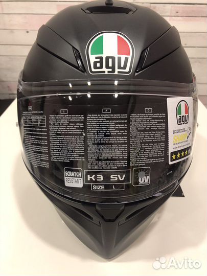 Мотошлем AGV K3 SV черный матовый L