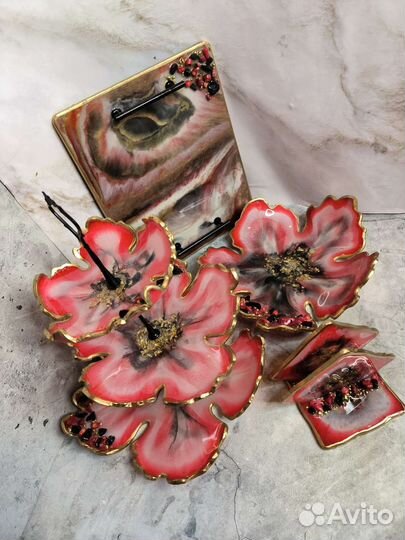 Набор для сервировки из эпоксидной смолы