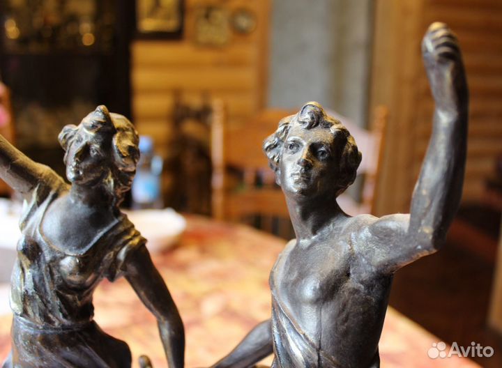Старинные Бронзовые статуэтки 19век Англия 43см