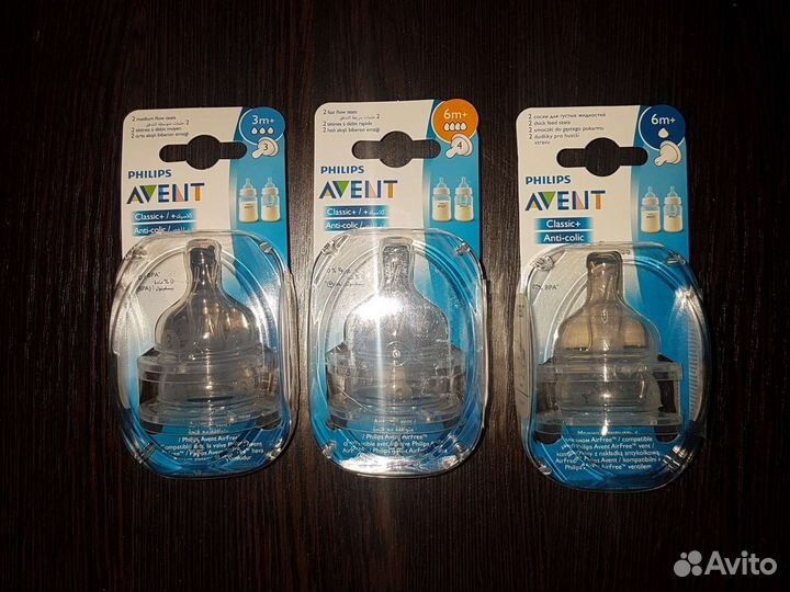 Соска на бутылочку avent 3+,6+ новая