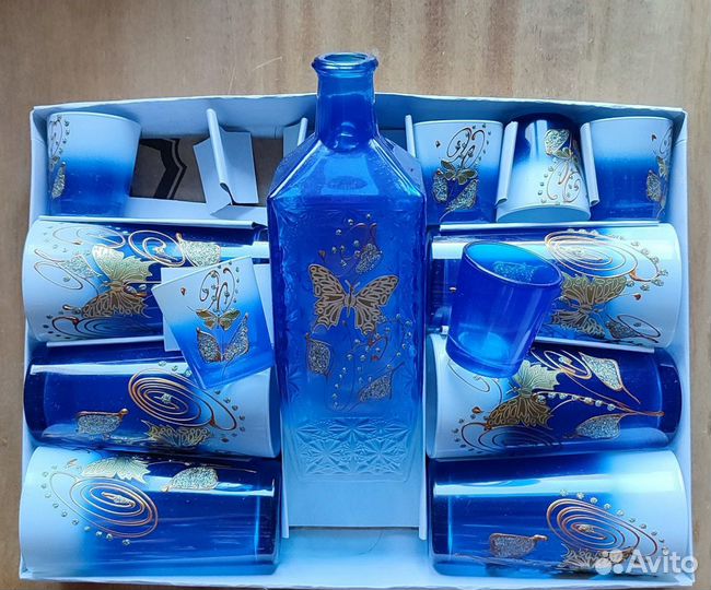 Новый набор: графин, стаканы, рюмки-Гусь Хрусталь