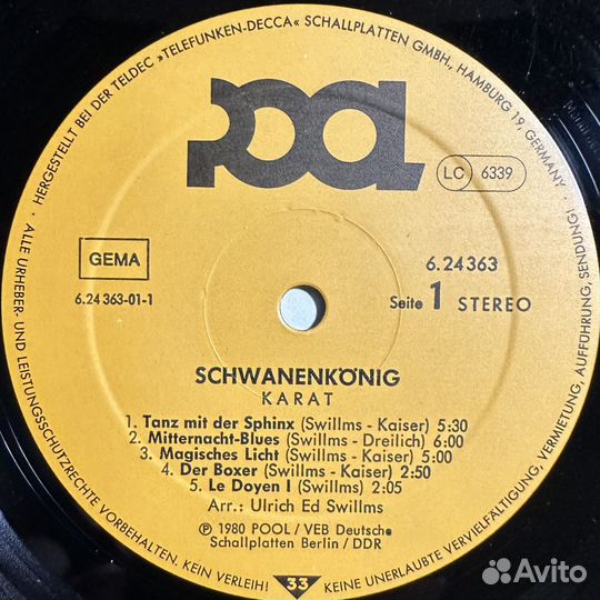 Karat – Schwanenkönig (Германия 1980г.)