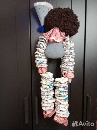 Кукла-Клоун 80 см Авторская интерьерная Ручная раб