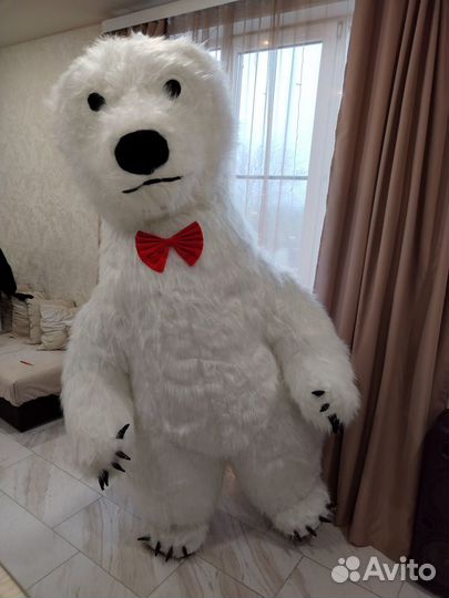 Ростовая кукла Белый медведь костюм аниматора