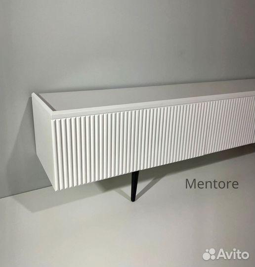 Тумба тв Bravo с фрезеровкой (белая)