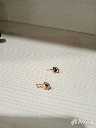 Серьги позолоченные