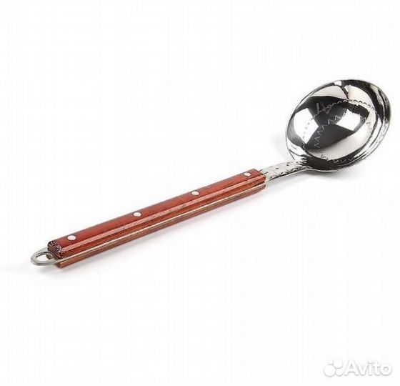 Половник с деревянной ручкой 40 см