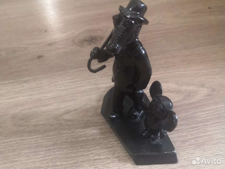 Каслинское литье статуэтка Гена и Чебурашка СССР
