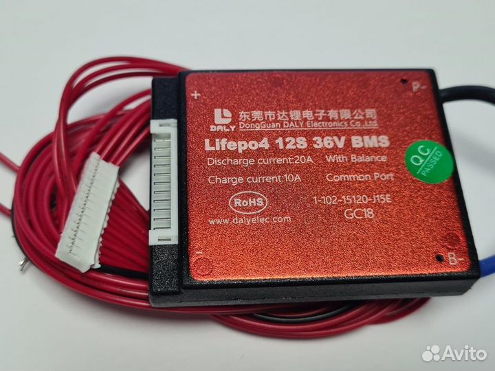 Плата контроля BMS lifepo4 12S 36V 20A
