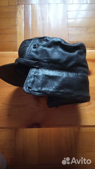 Кепка кожаная зимняя утепленная на меху classic
