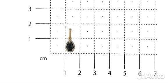 Подвеска с сапфиром и бриллиантами 0,63г 585
