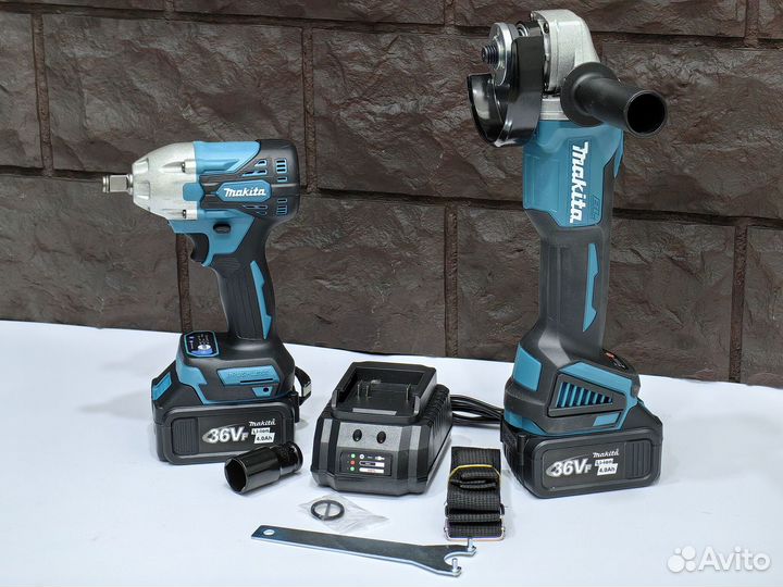 Набор инструментов Makita 2в1 ушм + гайковерт