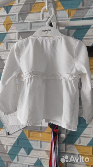Рубашка zara белая для девочки