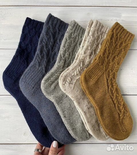 Вязаные мериносовые носки ручной работы
